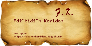 Fábián Koridon névjegykártya